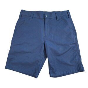 Carhartt Relaxed Fit Work Shorts Navy Canvas Cotton Blend Sz 32 EUC.